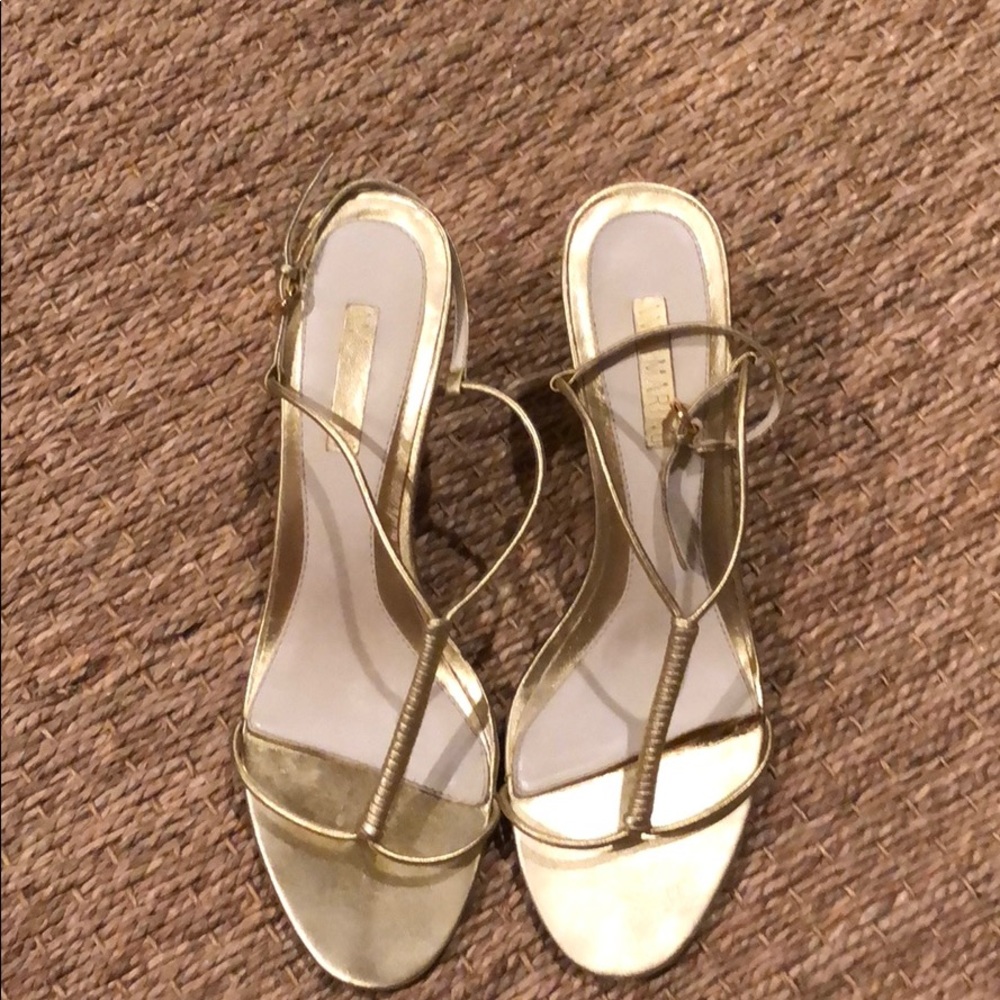 Gold cocktail heels